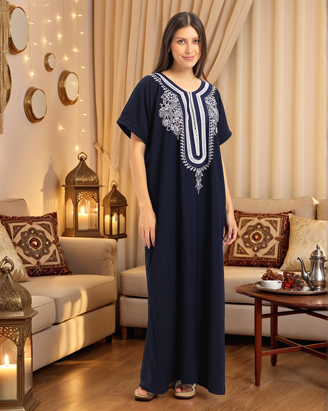 قميص داكرون نص كم مطرز 5