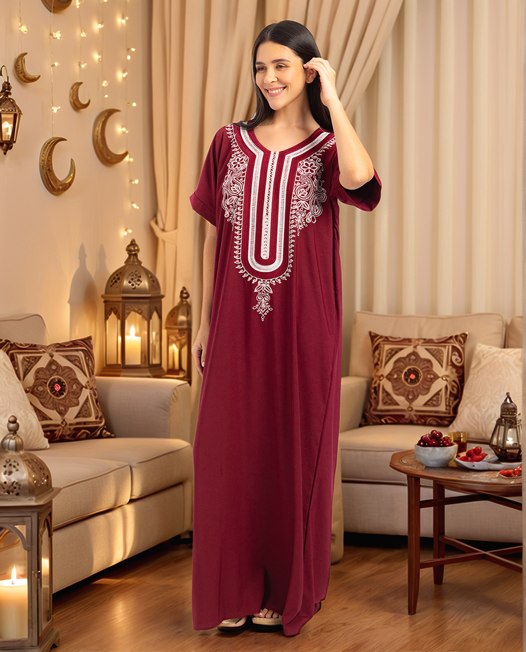 قميص داكرون نص كم مطرز 5