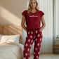 Resiliensia Women's pajamas with quarter-sleeved T-shirt and printed pants