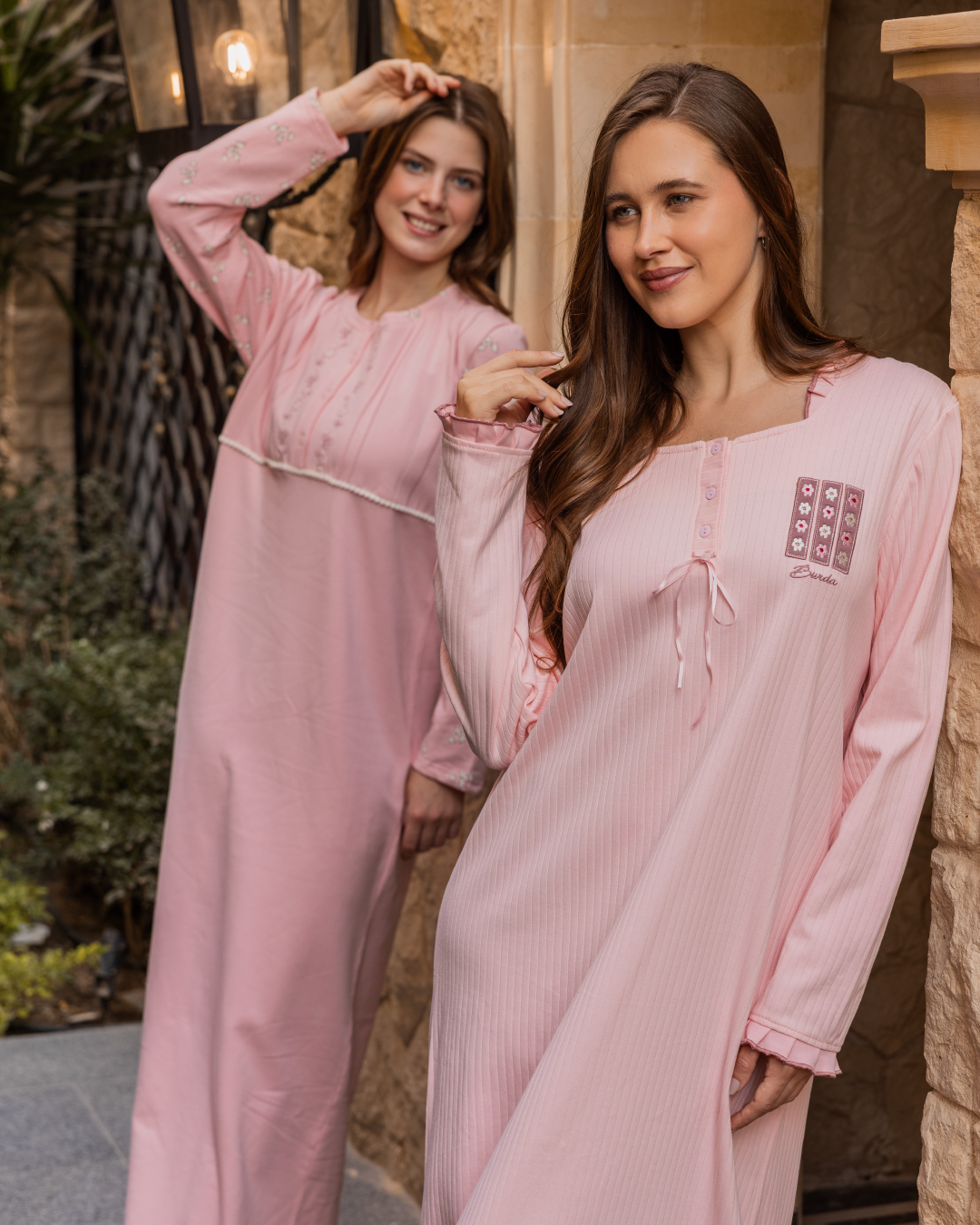 قميص حريمي طويل تطريز ورد