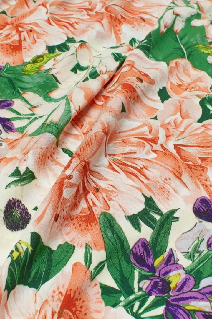 قميص فسكوز حريمي نص كم ورد