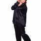 Women's pajamas, classic satin, plain with buttons