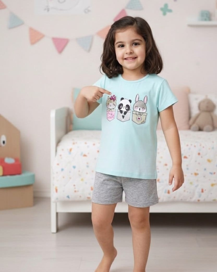 Kids Girls Pajamas Cute Cats