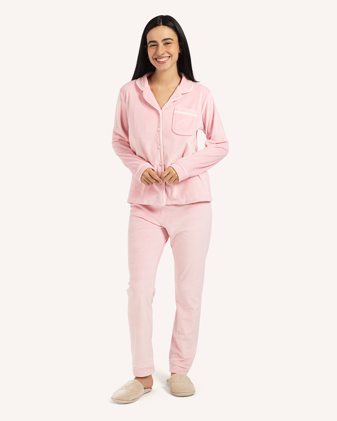 Plain classic women's pajamas