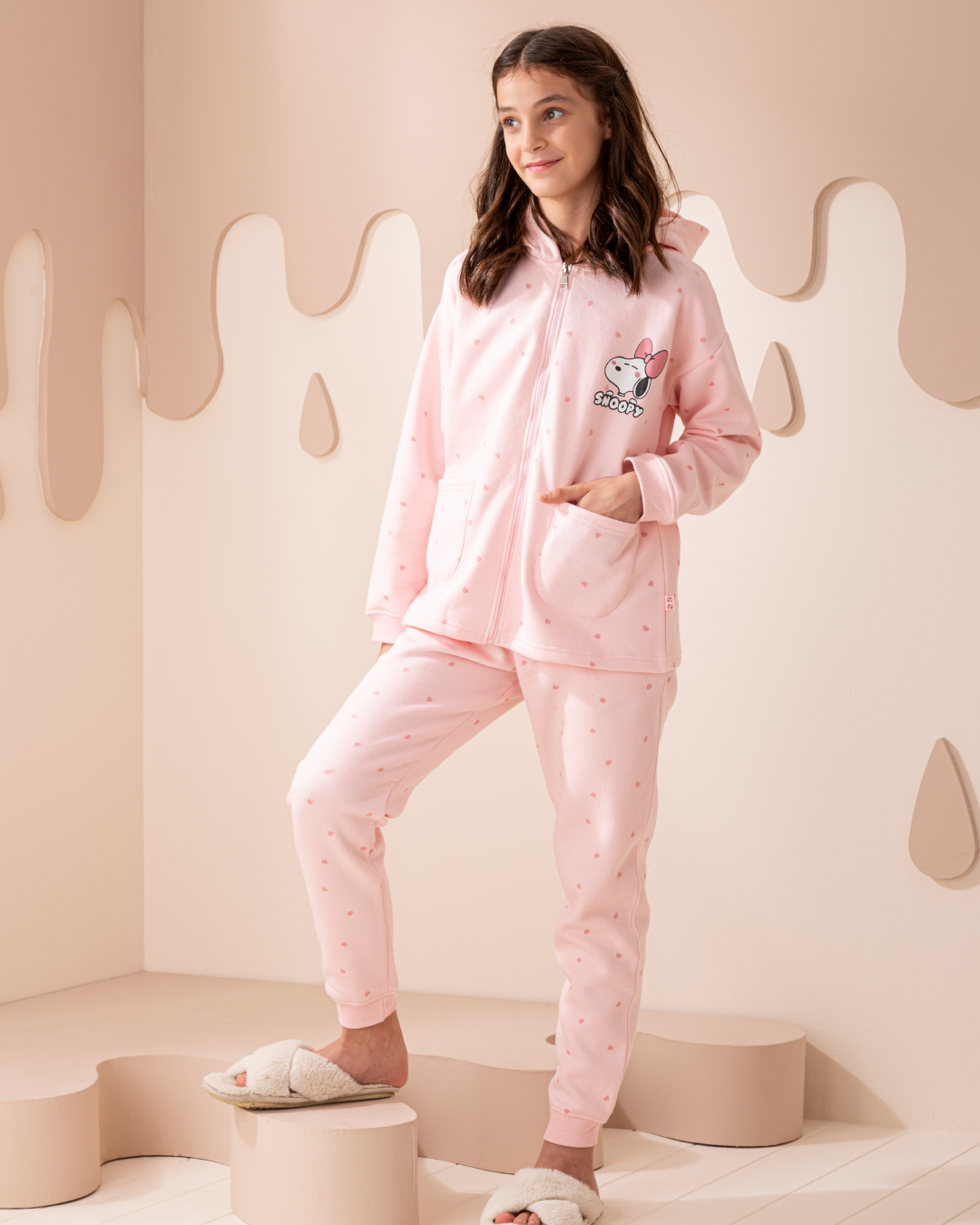 Snoopy Hearts بيجاما بناتي بسوستة