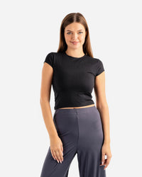 Polyamide women's lined half-sleeve top