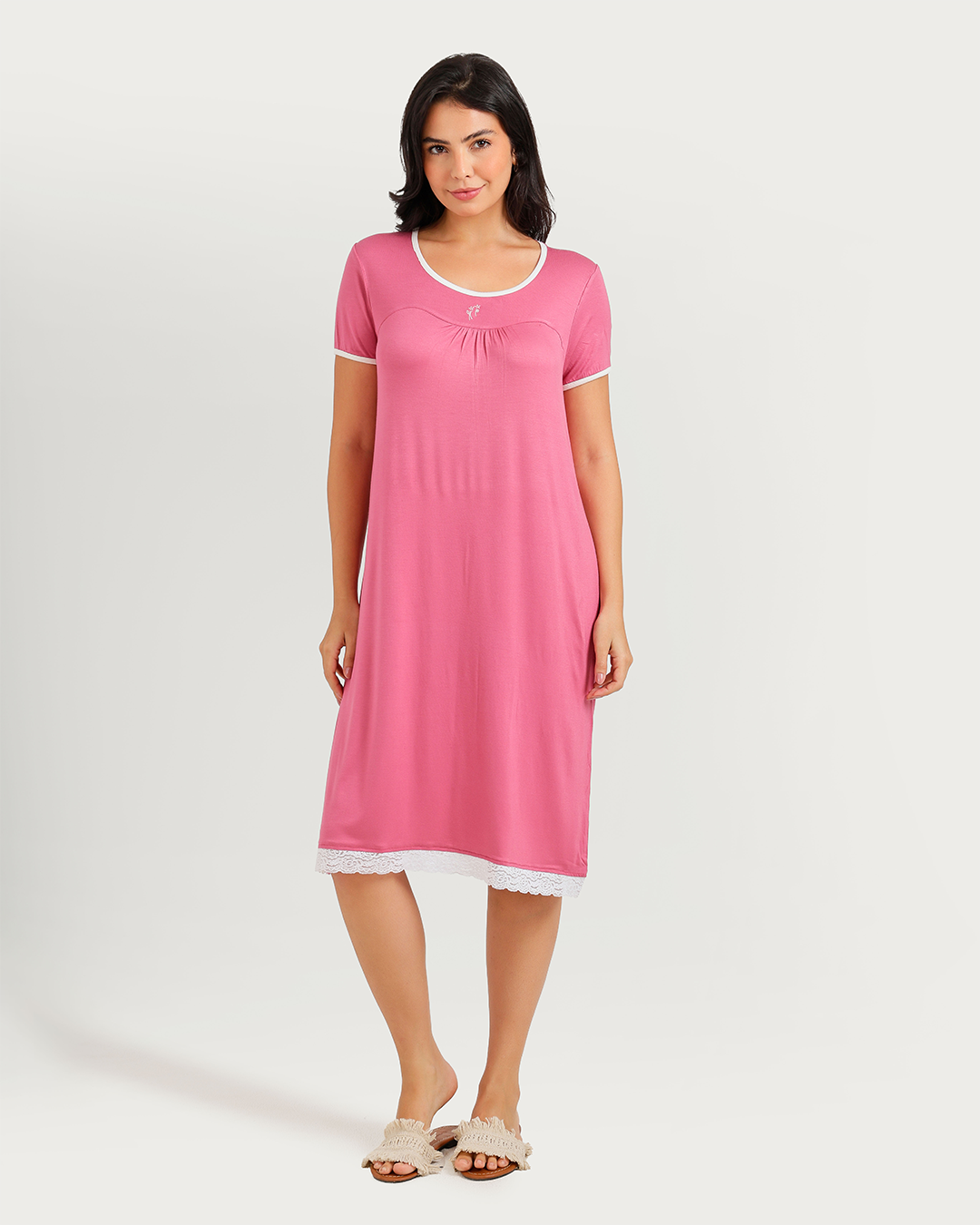 Jalabiya femme, semi-manche, courteous, with rose broderie
