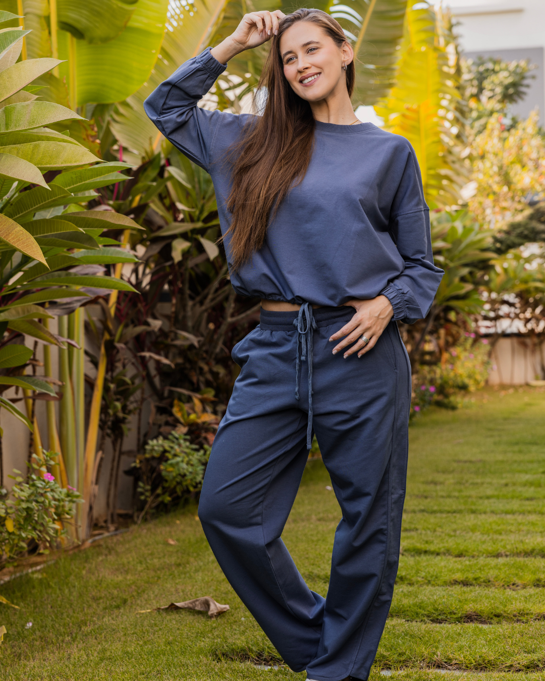 Women's over-size pajamas with a stripe