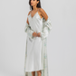 Long shirt with printed satin robe