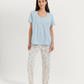 Women's Half Sleeve Pajama with Embroidered Pants