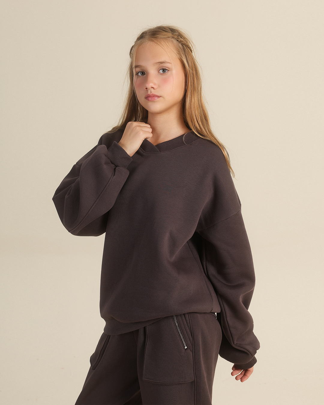 Unisex Oversized Collar Sweatshirt
