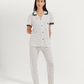 Women's Half Sleeve Pajama with Buttons and Printed Pants