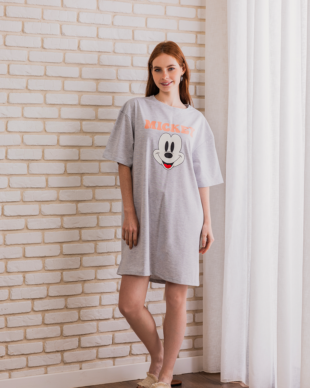 MICKEY Women's Night Shirt, Half Short Sleeve