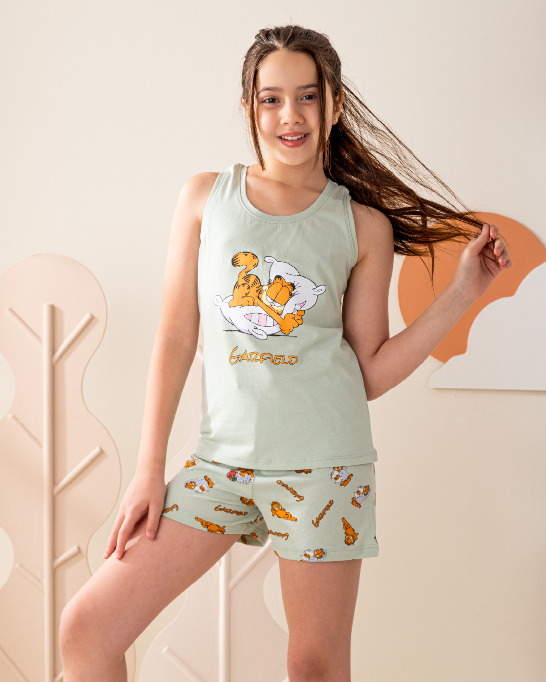 بيجاما بناتي كت و شورت جارفيلد