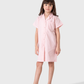 Classic striped girls' nightgown in shades of pink