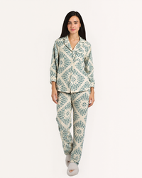 بيجاما هايدى زراير منقوش