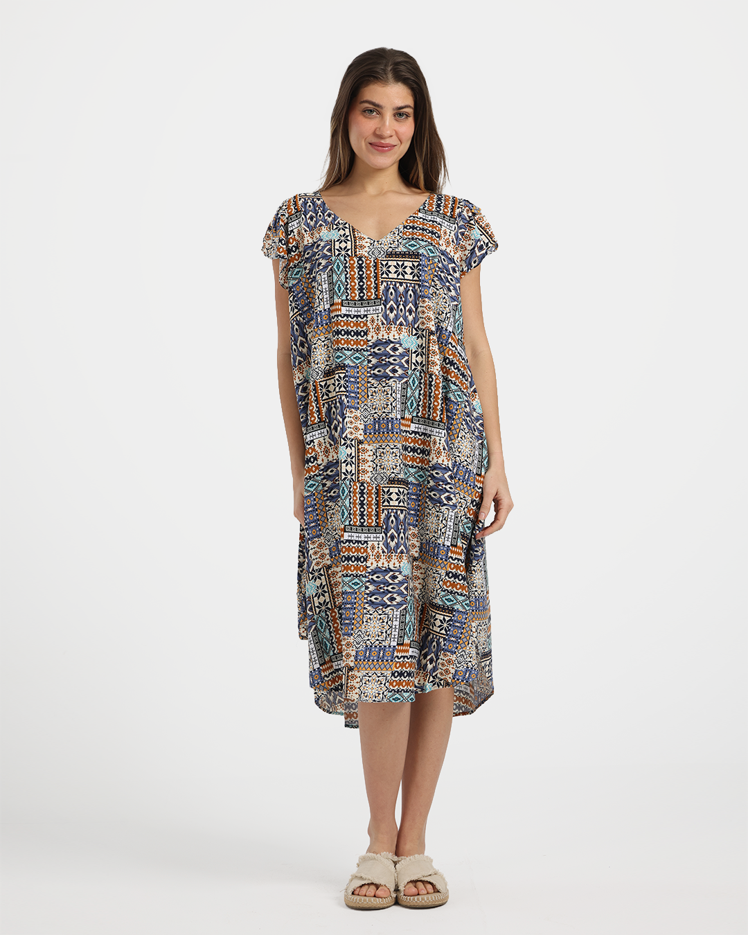 قميص فسكوز قصير مروحه 758