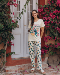 Stitch women's half-sleeved pajamas and stitch pants