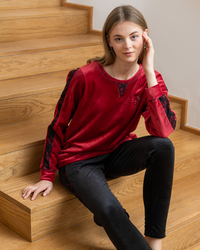 love women's pajamas plush lace embroidery word