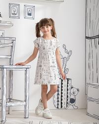 Vintage Art فستان بناتي مطبوع