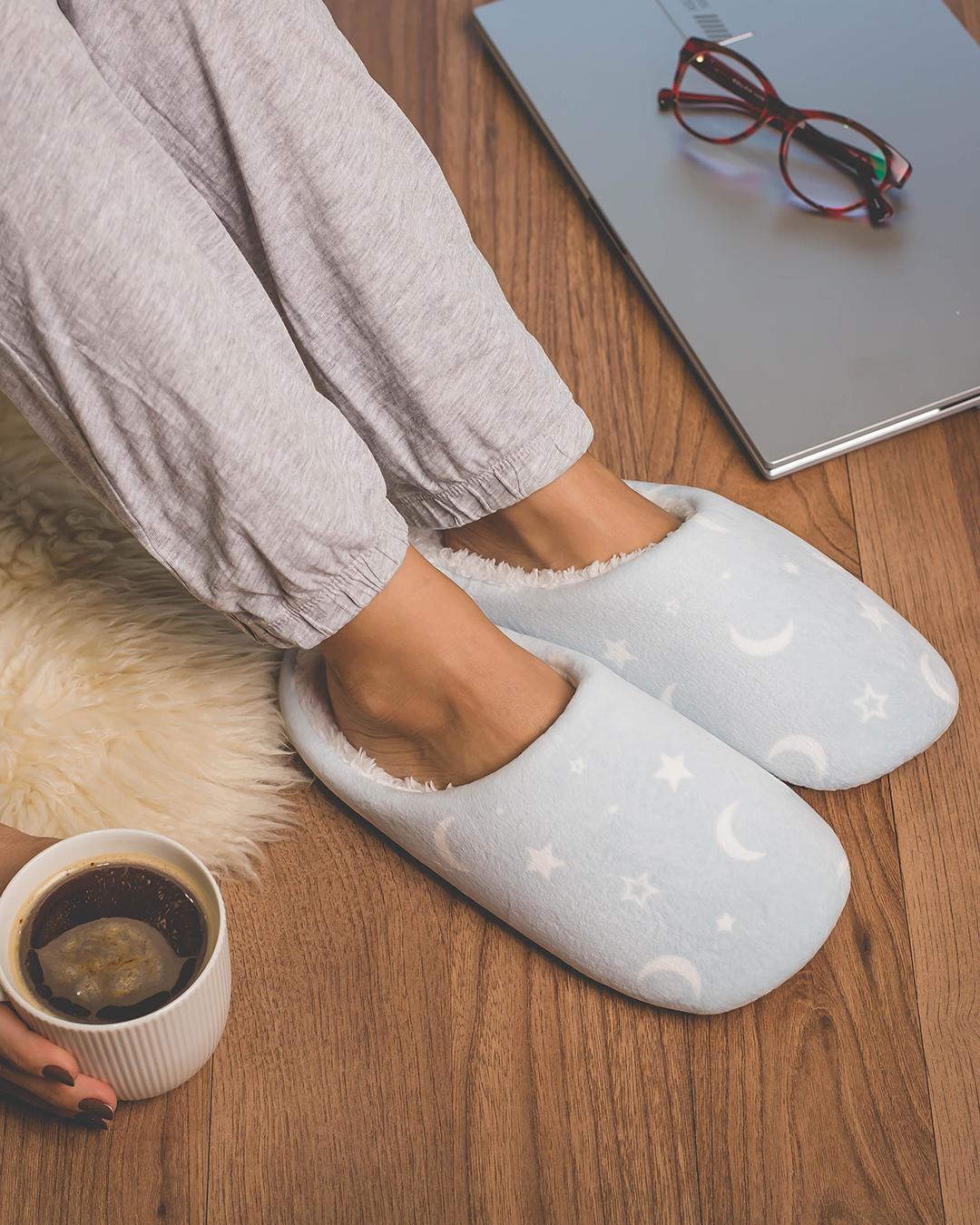 Nighty blue women's slippers