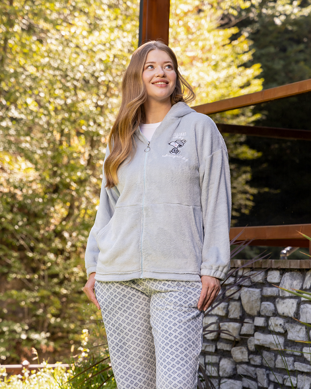 Snoopy Pajama Women's pajamas with zipper jacket