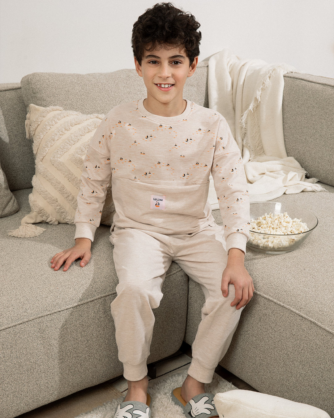 Sailing بيجاما أولادي كتف ساقط