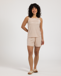 Pajama shorts with viscose lycra lace, summer breeze