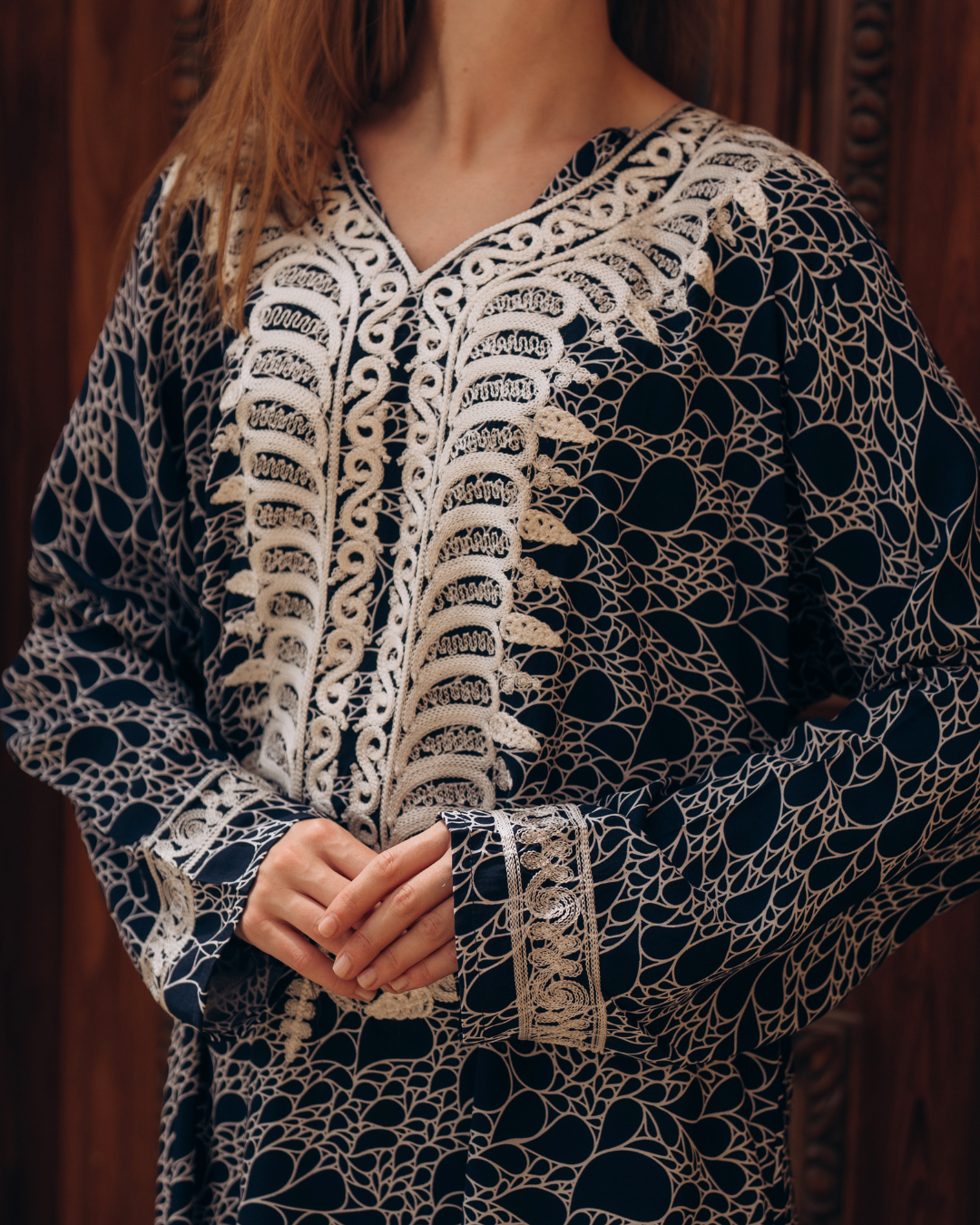 قميص فسكوز مشجر كم مطرز 13