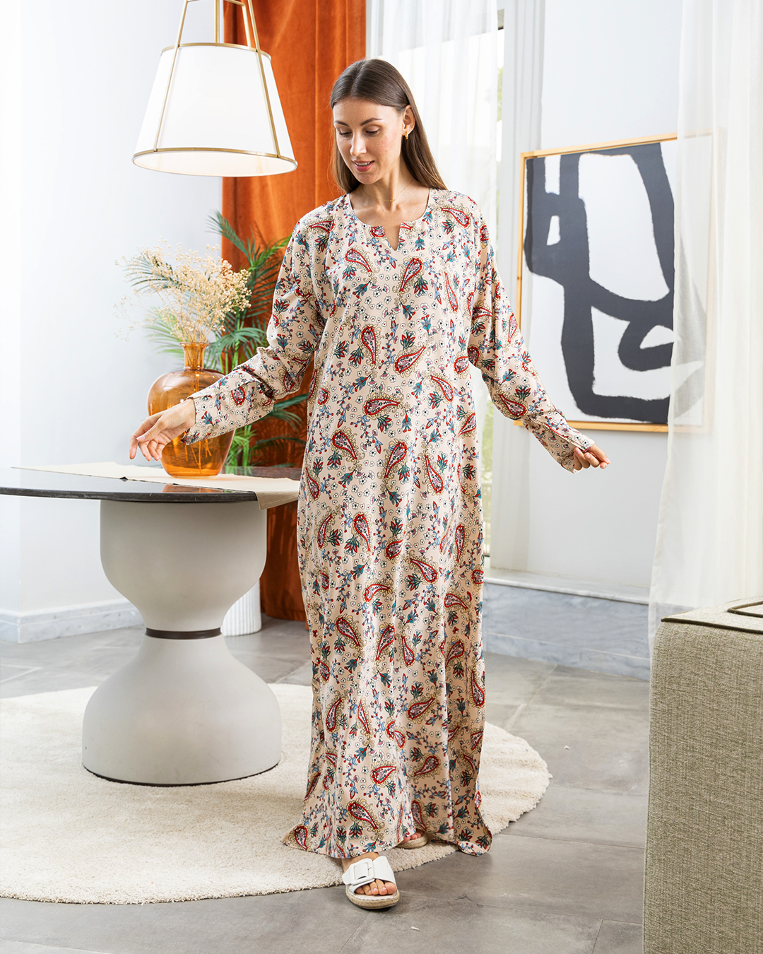 Viscose shirt with floral sleeves 55