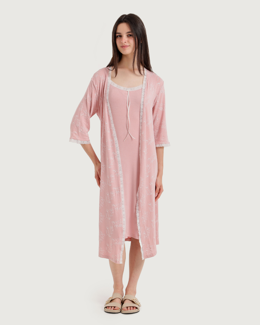 Short Women's Jalabiya with Robe and Print