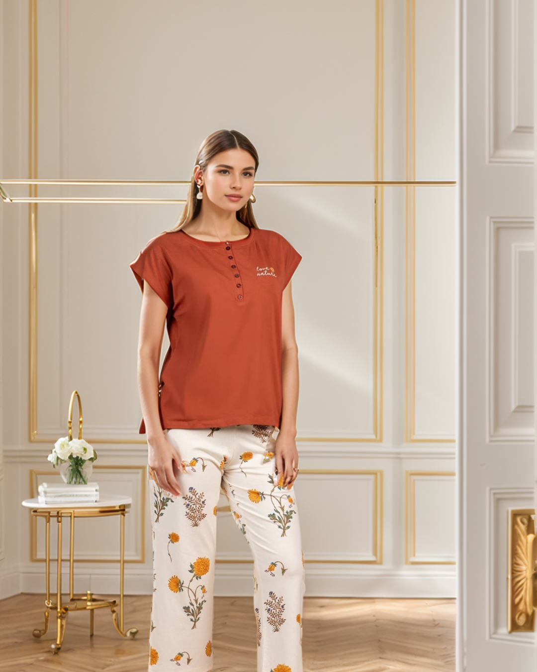 Love nature بيجاما حريمي كت و شورت