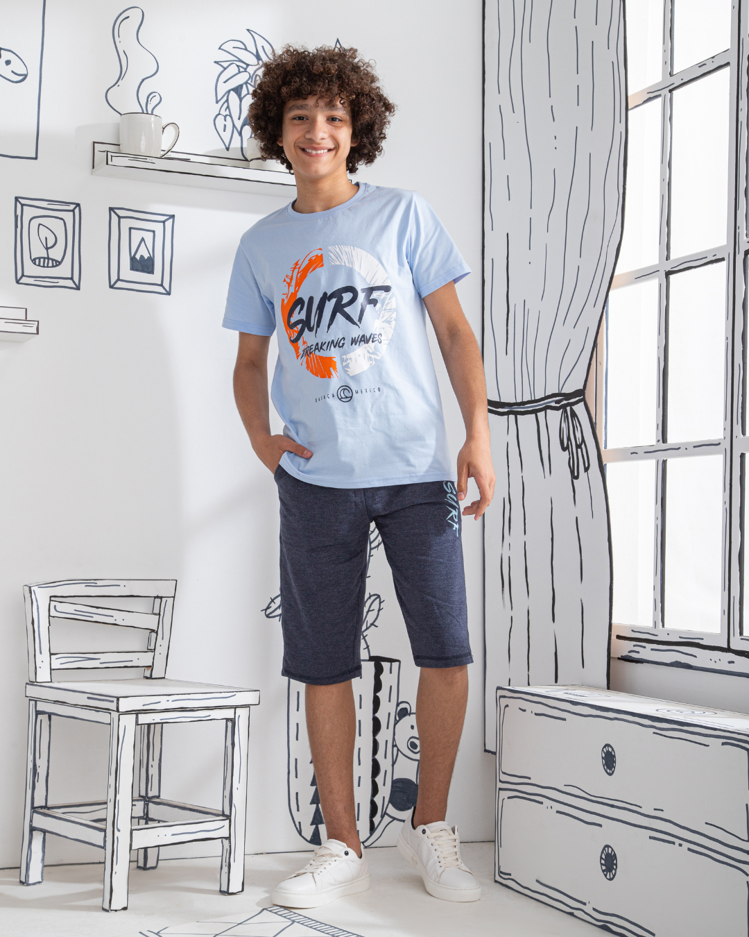 Surf print pajamas for boys