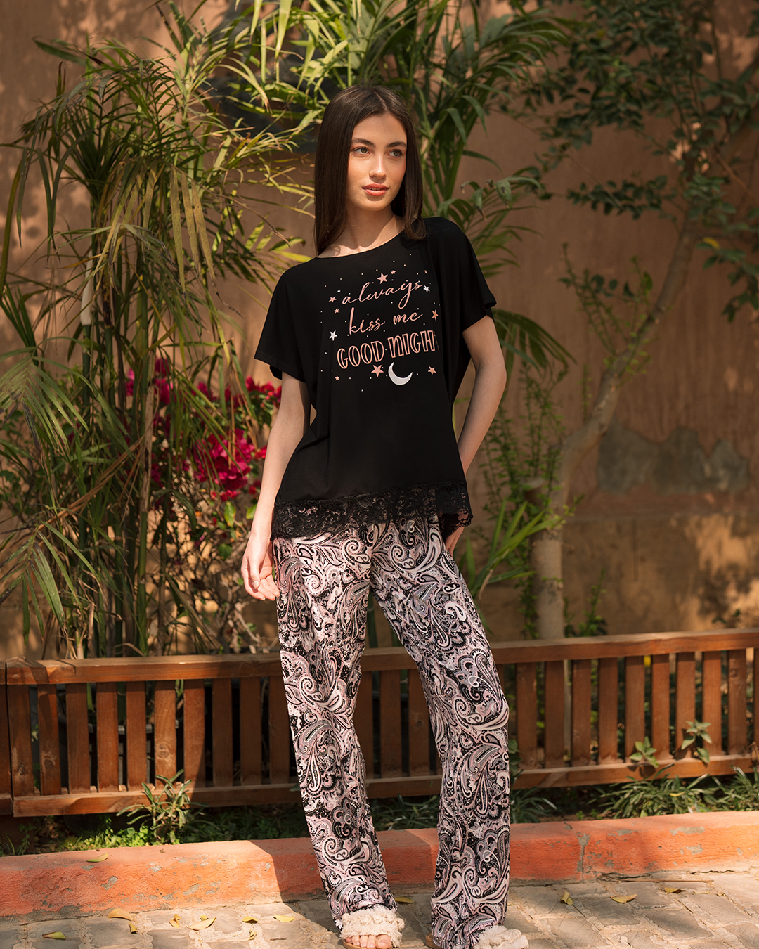 Women's star print pajama pants