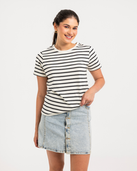 Lands End تي شيرت بيزك حريمي راوند