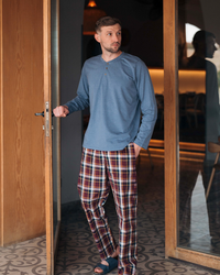 بيجاما رجالي كاروه بزراير