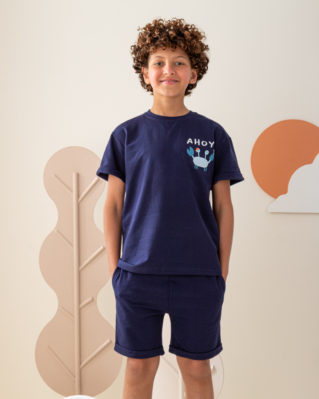 بيجاما شورت سمر ميلتون مع طباعه صغيره على التوب و الشورت