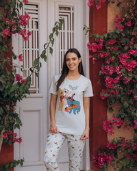 Booh Women's pajamas, half-sleeved T-shirt and Booh pants