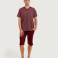 Men's Short Sleeve Pajamas with Capri Pants