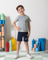 MARVY Peanuts Friends بيجامة اولادي وسط فضي