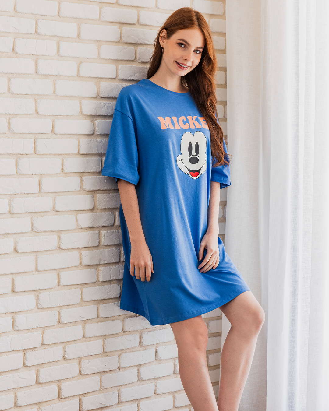 MICKEY Women's Night Shirt, Half Short Sleeve