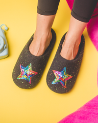 Ladies Shiny Star Slippers
