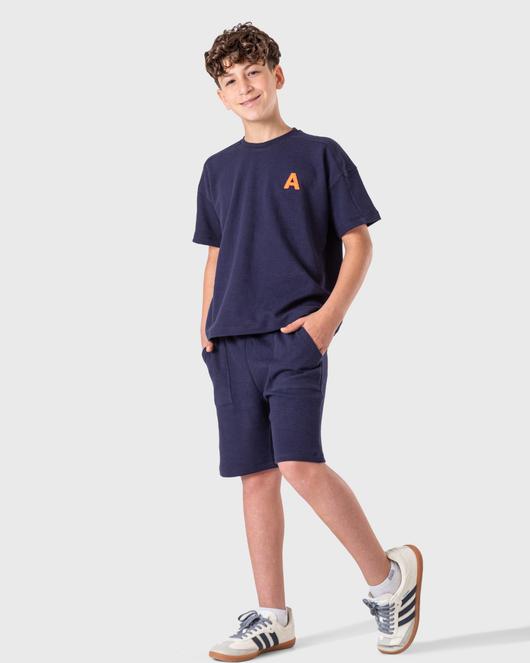 بيجاما وافل أولاد بألوان داكنة