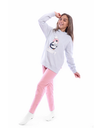 Comfy بيجامه بناتي تيشيرت بالكبيشون+بنطلون مطبوع