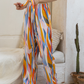 Women's viscose pants printed in colors
