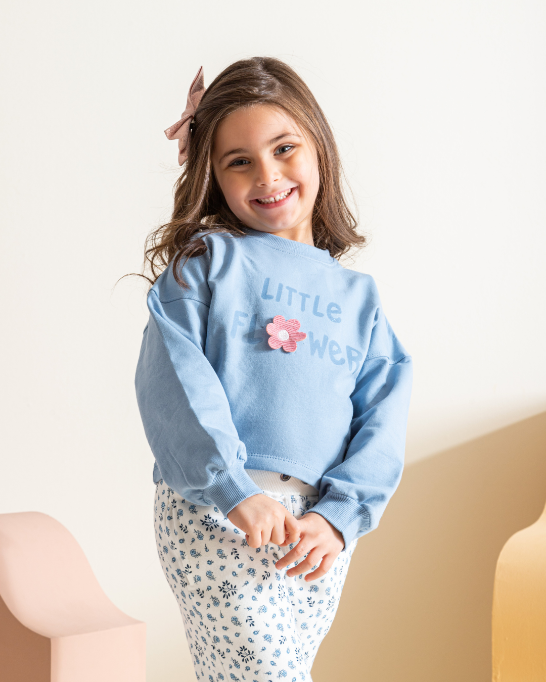 Little flower " بيجامه بناتي"تيشيرت + بنطلون مطبوع