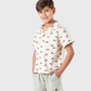 Stylish boys' set with turtle print and buttoned shirt