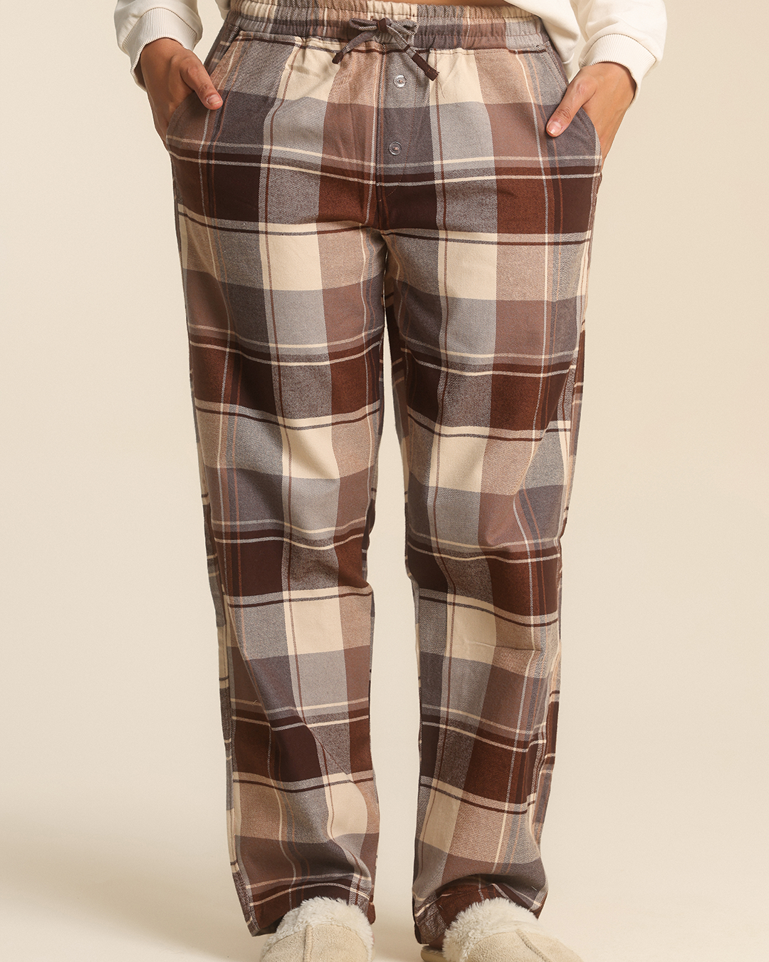 Women plained pants warm winter