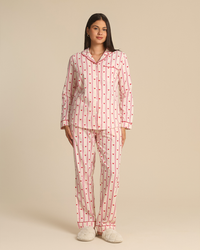 Heart stripe Women Classic Pajama