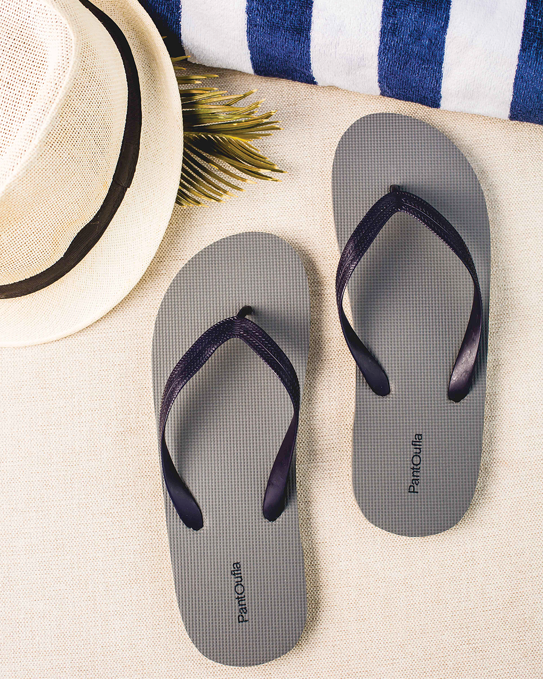Gray men's slippers